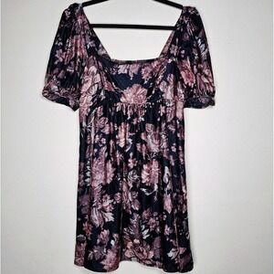 Urban Outfitters Womens Medium Milkmaid Babydoll Dress Whimsygoth Velvet